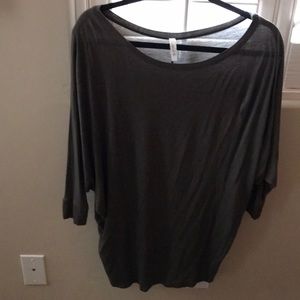 Oversized olive green top